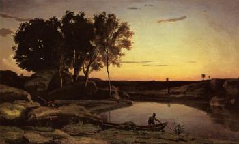 讓 巴蒂斯特 卡米耶 柯羅 Evening Landscape(The Ferryman, Evening) 讓 巴蒂斯特 卡米耶 柯羅 Evening Landscape(The Ferryman, Evening)